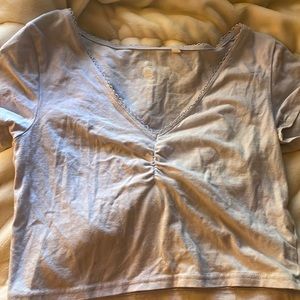 Pacsun Light Blue Crop Top V Neck